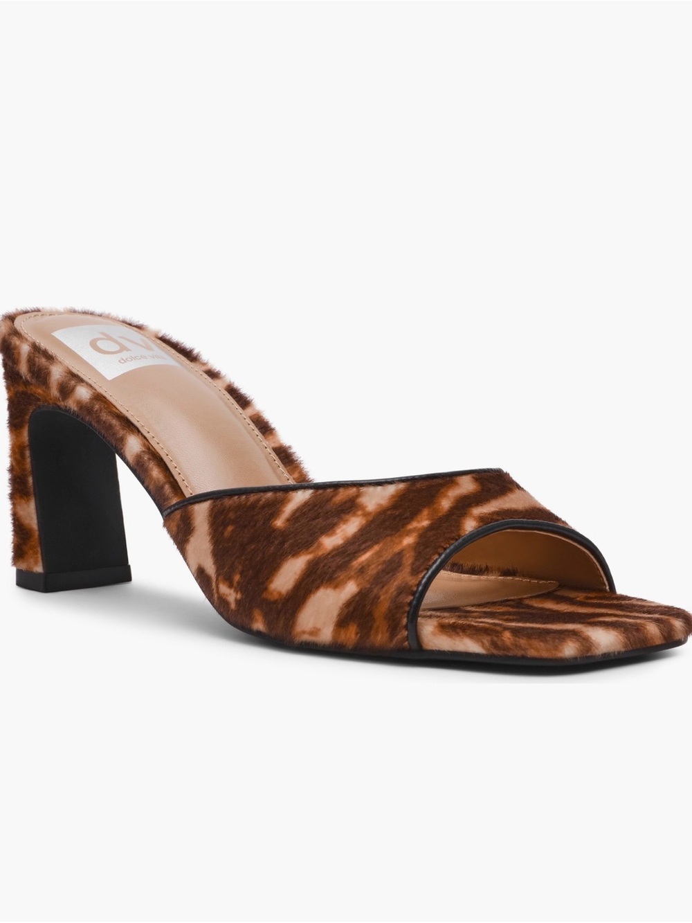 Dolce Vita Leopard Faux-Fur Open-Toe Block Heel Mule